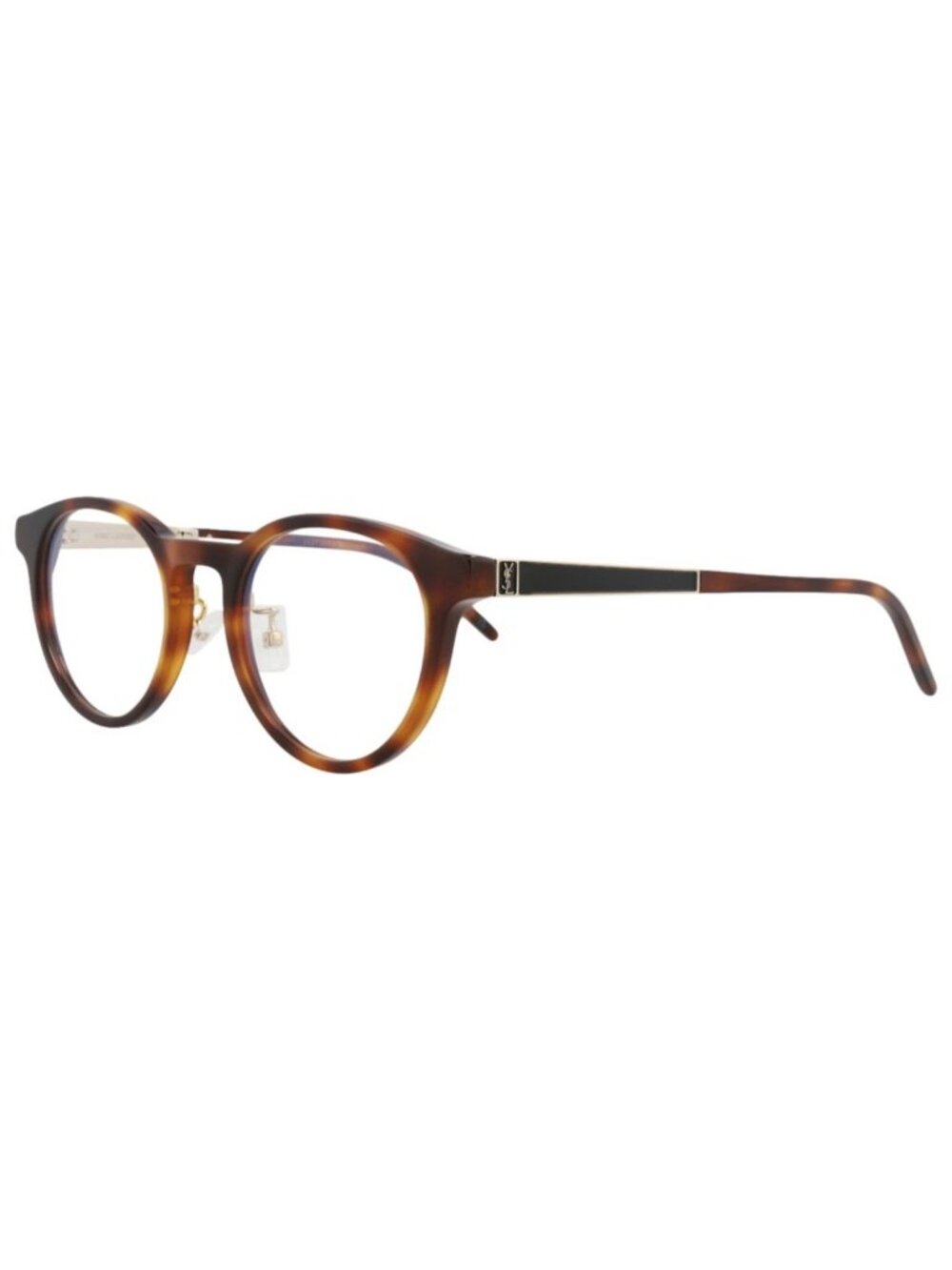 New Saint Laurent Women's Eyeglasses Round Oval Acetate Frame Unisex Havana Gold